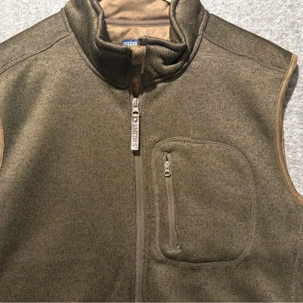 Smiths Workwear Vest Mens XL brown Sherpa lined Sweater Fleece zip pockets NWT